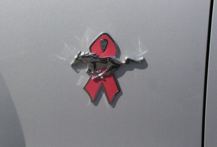Pink Ribbon Mustang Fender Emblem
