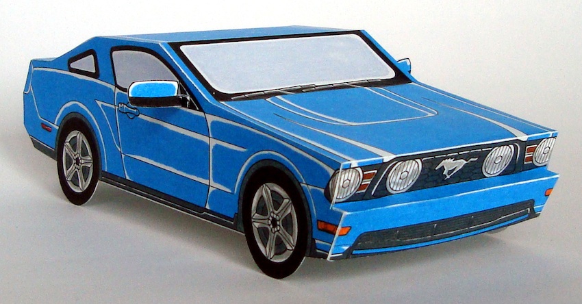 Paper Cut-out Car, 2011 Mustang