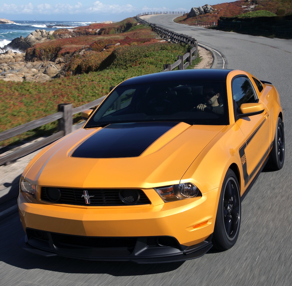 Yellow Blaze 2012 Mustang Boss 302 Glass Roof Coupe