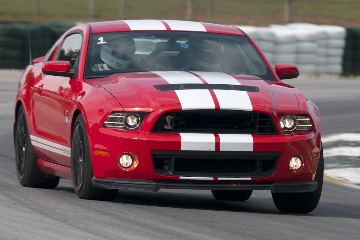 Race Red 2013 Shelby GT500 Mustang coupe