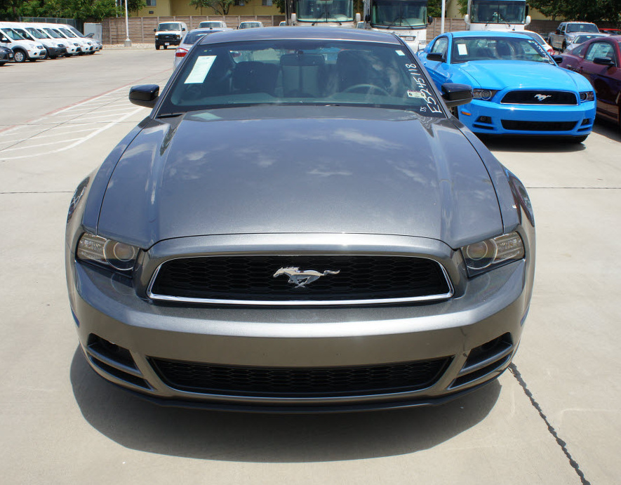 Grille of a Sterling Gray 2014 Mustang V6 Coupe