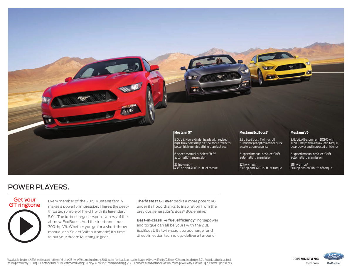 2015 Ford Mustang Lineup (GT, V6, EcoBoost)