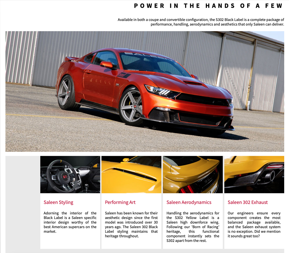 2016 S302 Black Label Saleen Mustang