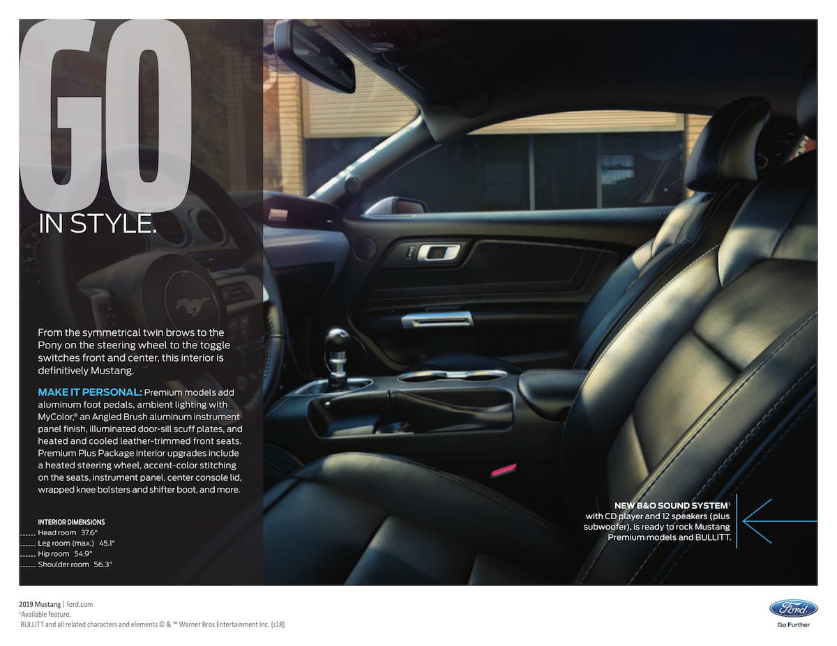 2019 Mustang Sales Brochure