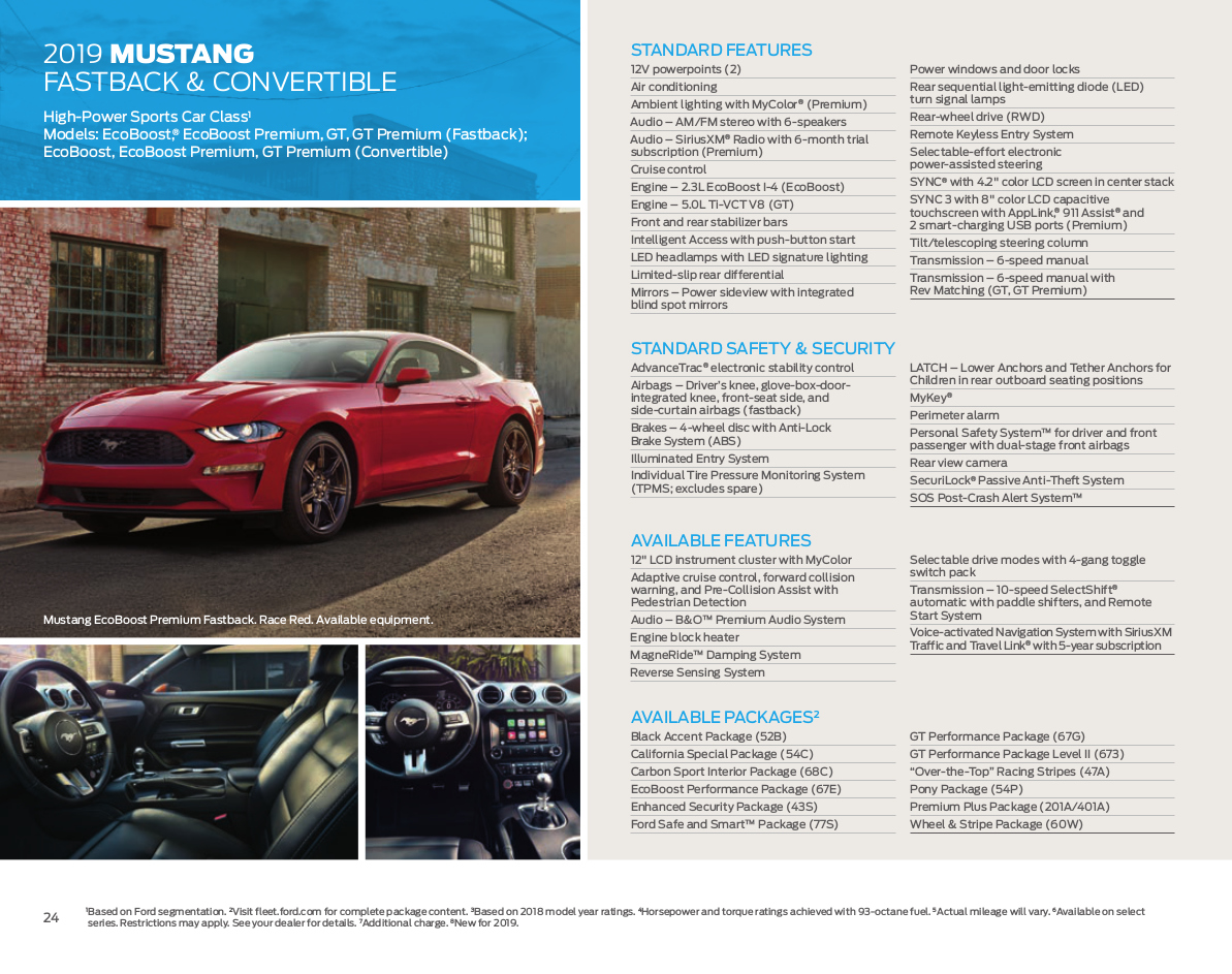 2019 Mustang Fleet pages